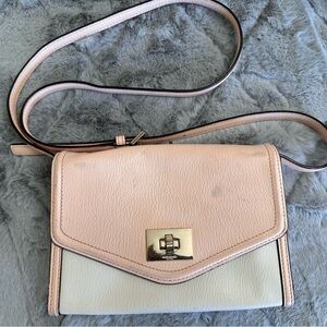Kate Spade pink white leather envelope walter place purse clutch some wear